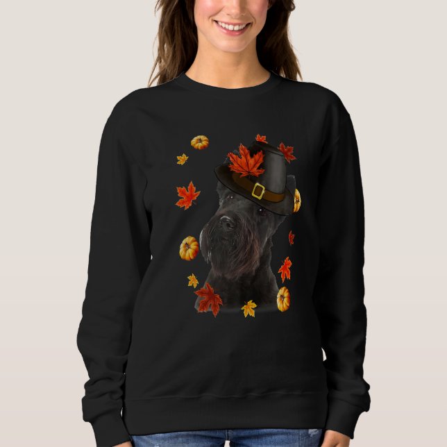 Scottish Terrier Dog Pilgrim Hat Fall Happy Sweatshirt (Vorderseite)