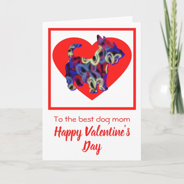 Scottish Terrier Dog Red Valentine's Day Gruß Dankeskarte (Vorderseite)