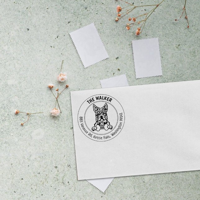 Scottish Terrier Dog Rücksendeadresse Family Gummistempel (Von Creator hochgeladen)