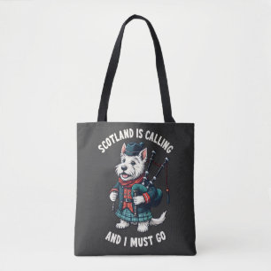 Scottish Terrier Dog Scotland ruft an und ich muss Tasche