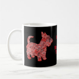 Scottish Terrier Dog Silhouette Red Grid Kaffeetasse