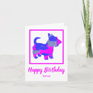 Scottish Terrier Dog Sillhouette Funny Birthday Karte