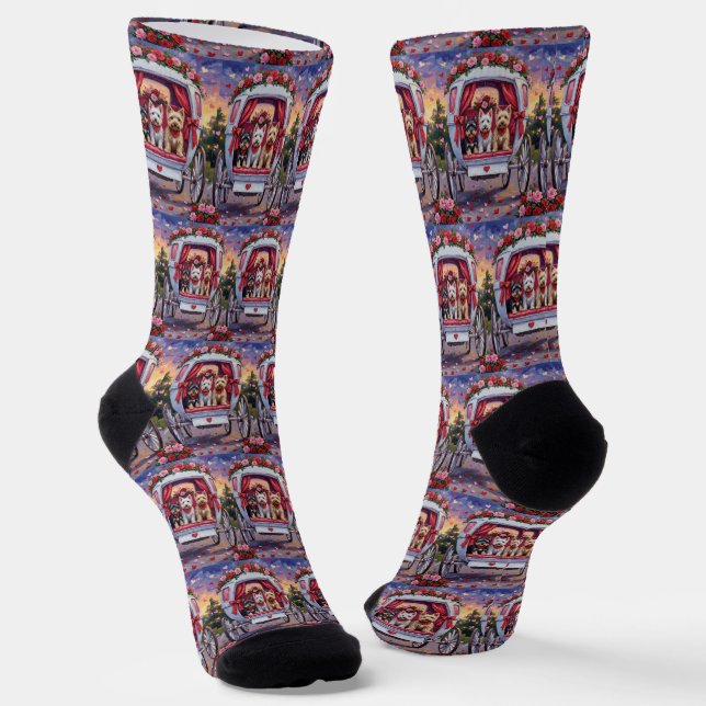 Scottish Terrier Dog Valentine's Day  Socken (Gewinkelt)