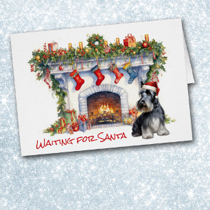 Scottish Terrier Dog Warten auf Santa Fireplace