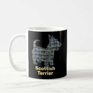 Scottish Terrier Dog Yellow & Black Grid Kaffeetasse