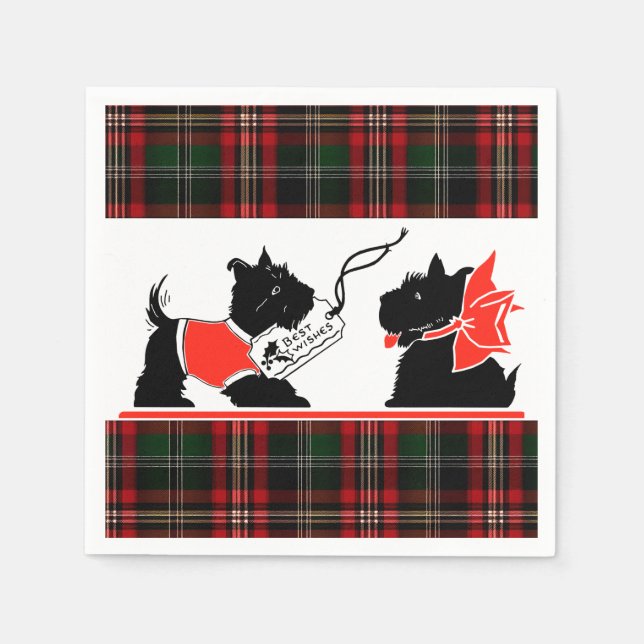 Scottish Terrier Dogs Gift Serviette (Vorderseite)