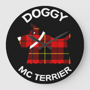 Scottish Terrier Dogs Terrier Dog Owners Cof Große Wanduhr