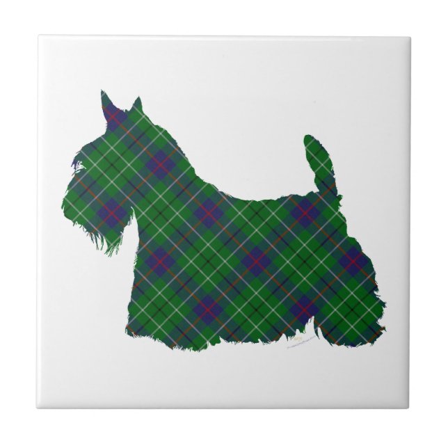 Scottish Terrier Duncan Tartan Fliese (Vorderseite)