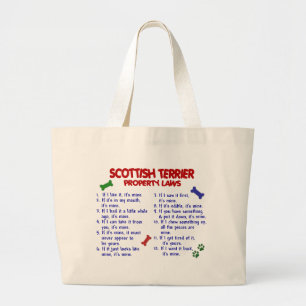 SCOTTISH-TERRIER-Eigentums-Gesetze 2 Jumbo Stoffbeutel