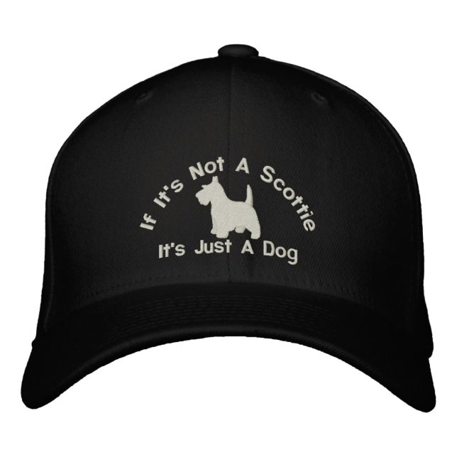 Scottish Terrier Funny Dog Slogan Bestickte Kappe (Vorderseite)