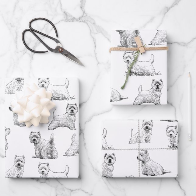 Scottish Terrier Geschenkpapier Set (Vorderseite)