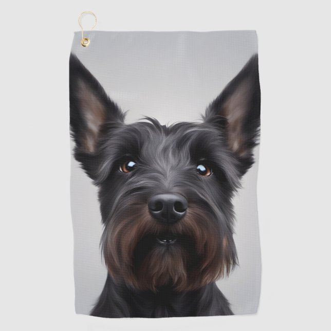 Scottish Terrier Golfhandtuch (Vorderseite)