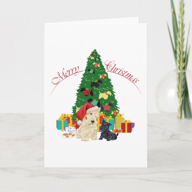 Scottish Terrier Grußkarte Feiertagskarte (Vorderseite)