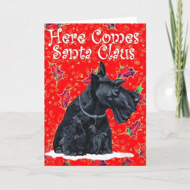 Scottish Terrier Grußkarte Feiertagskarte (Vorderseite)