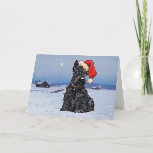 Scottish Terrier Grußkarte Feiertagskarte (Vorderseite)