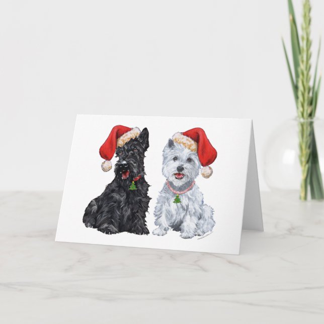 Scottish Terrier Grußkarte Feiertagskarte (Vorderseite)