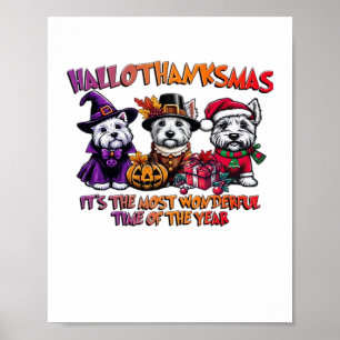 Scottish Terrier Halloween Erntedank Weihnachten Poster