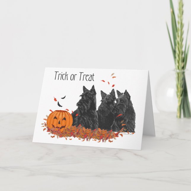 Scottish Terrier Halloween Grußkarte Karte (Vorderseite)