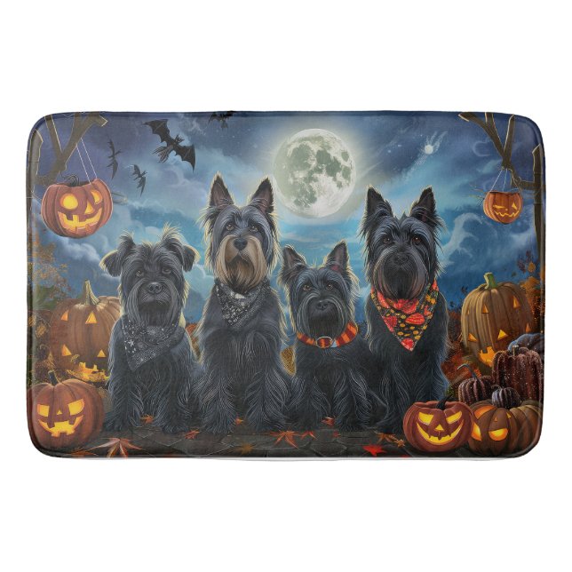 Scottish Terrier Halloween Spooky Badematte (Vorderseite)
