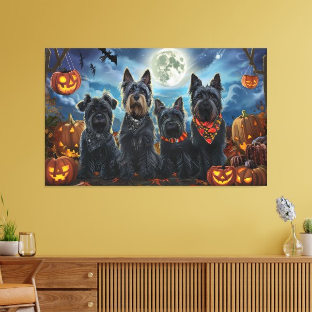 Scottish Terrier Halloween Spooky Leinwanddruck (Insitu (Wohnzimmer))