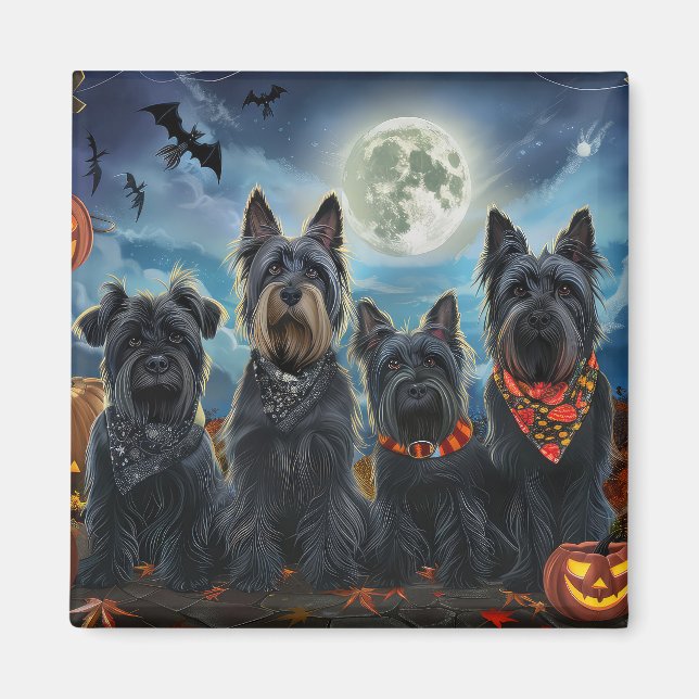 Scottish Terrier Halloween Spooky Magnet (Vorne)