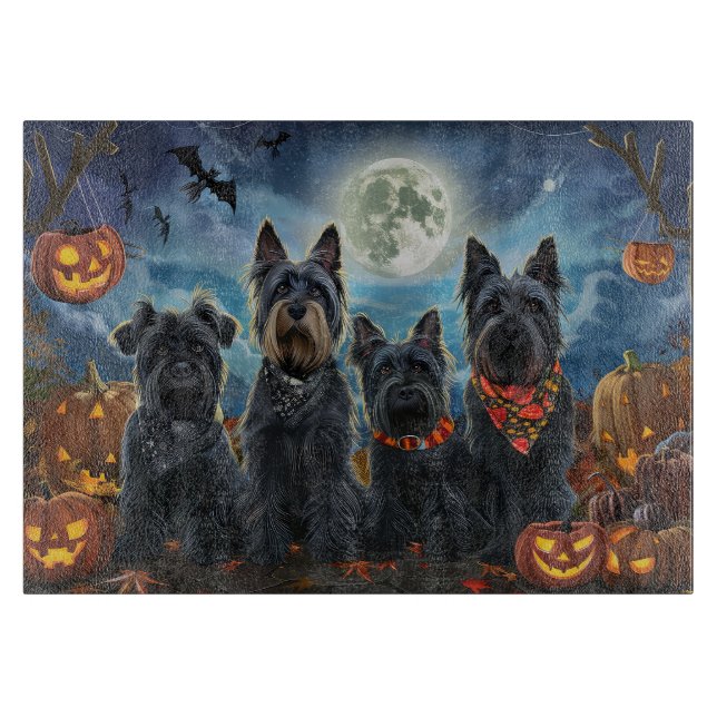 Scottish Terrier Halloween Spooky Schneidebrett (Vorderseite)
