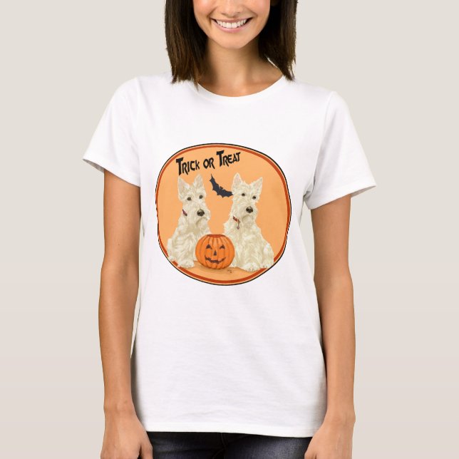Scottish Terrier Halloween T-Shirt (Vorderseite)