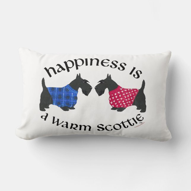 Scottish Terrier Happiness Pillow Lendenkissen (Vorderseite)