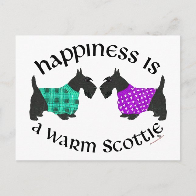 Scottish Terrier Happiness Postkarte (Vorderseite)