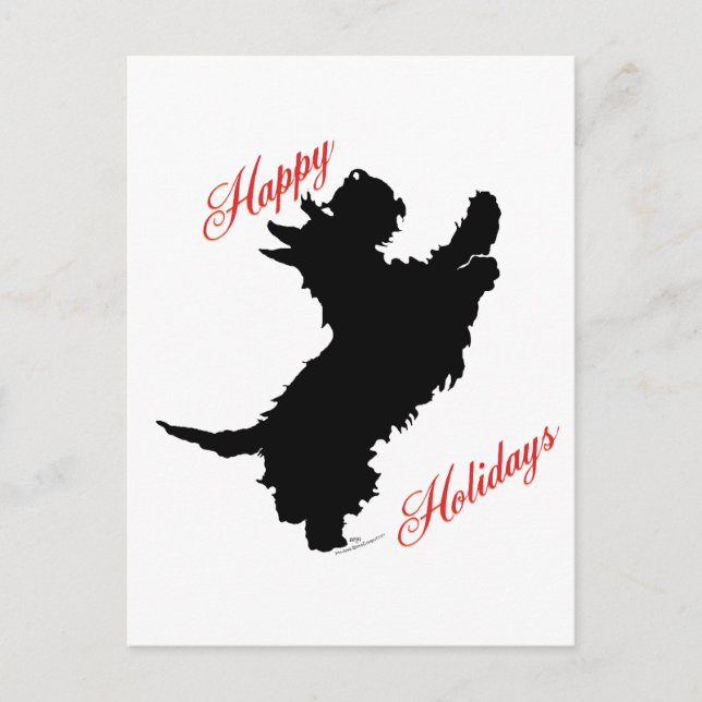 Scottish Terrier Happy Holidays Feiertagspostkarte (Vorderseite)