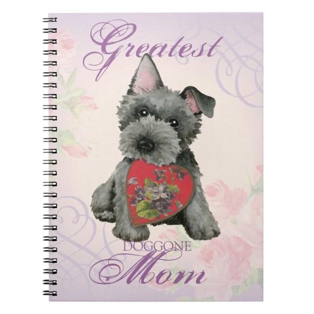 Scottish Terrier Heart Mama Notebook Notizblock (Vorderseite)
