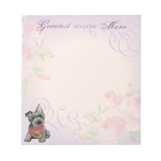 Scottish Terrier Heart Mama Notepad Notizblock (Vorderseite)