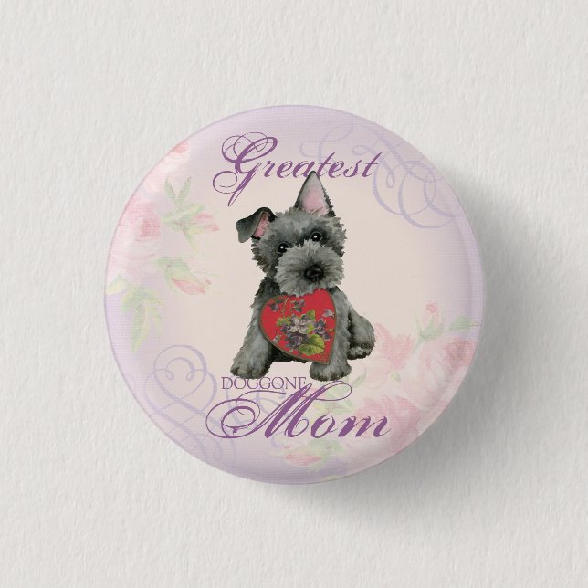 Scottish Terrier Heart Mama Pinback Button (Vorderseite)