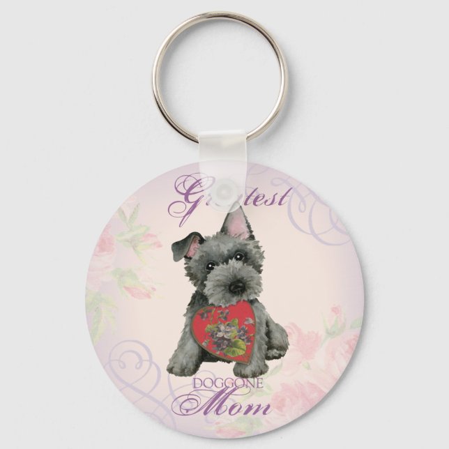 Scottish Terrier Heart Mama Schlüsselanhänger (Vorderseite)