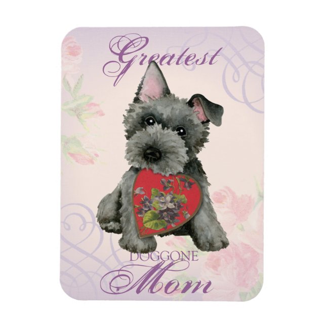 Scottish Terrier Heart Mom Magnet (Vertical)