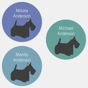 Scottish Terrier Hundefarbe Farbe wasserdicht Etiketten
