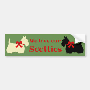Scottish Terrier, I. Liebe meine Schotten/Weiß/Sch Autoaufkleber