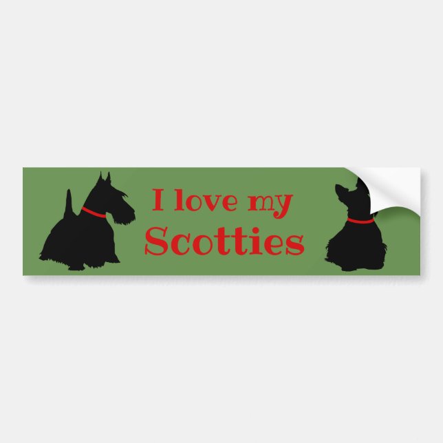 Scottish Terrier, I Liebe my Scottish/Black Autoaufkleber (Vorne)