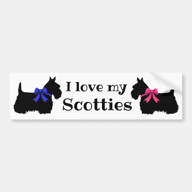 Scottish Terrier, ich Liebe meine Schotten, mit Bo Autoaufkleber (Vorne)