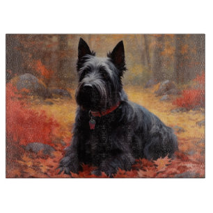 Scottish Terrier im Herbst Leaves Fall Inspiriert Schneidebrett