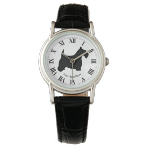 Scottish Terrier im Schwarzen personifizieren Armbanduhr
