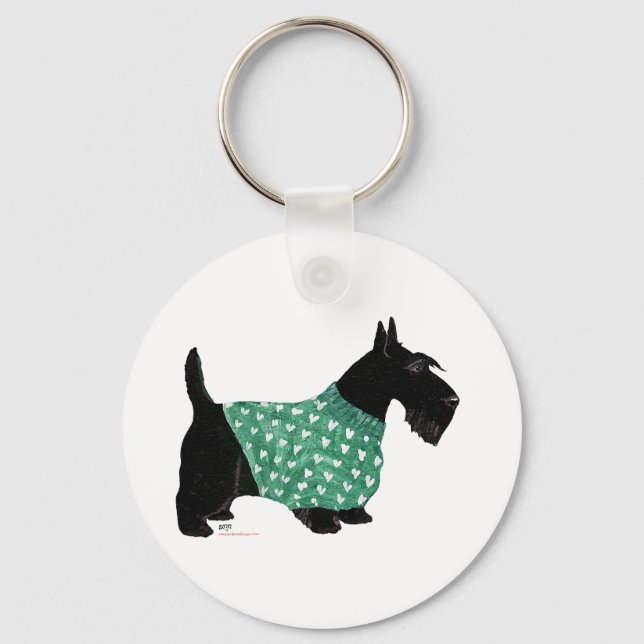 Scottish Terrier in einem Pullover Schlüsselanhänger (Vorderseite)