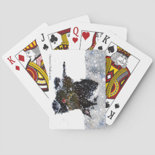 Scottish Terrier in Falling Snow Spielkarten