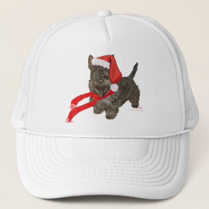Scottish Terrier ist Santas Helfer Truckerkappe