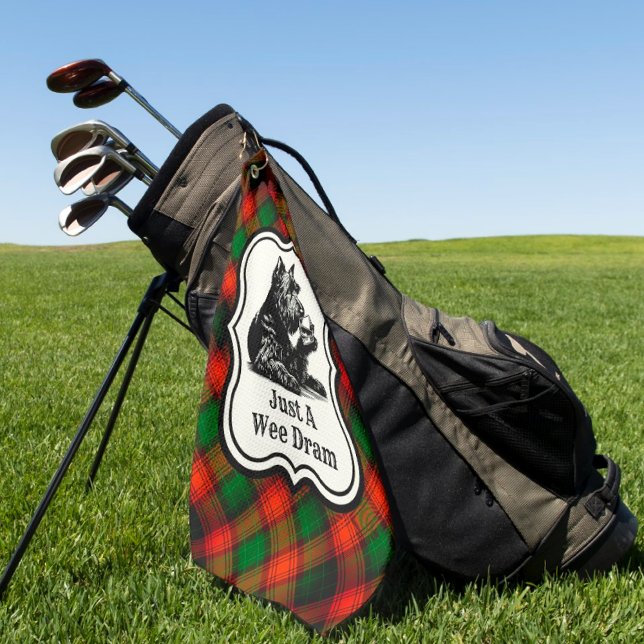 Scottish Terrier Kariert Wee Dram Personalisiert Golfhandtuch (Personalize this golf towel for someone special.)