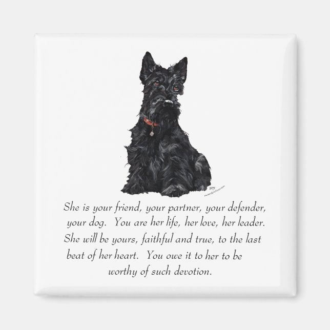 Scottish Terrier Keepake — FEMALE Magnet (Vorne)