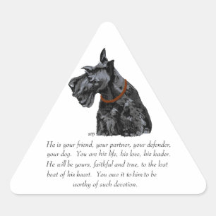 Scottish Terrier Keepake - MALE Dog Dreieckiger Aufkleber