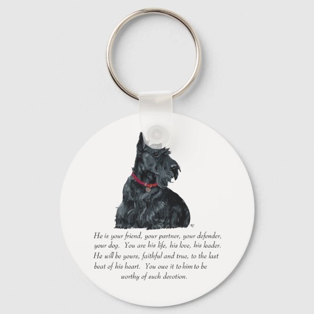 Scottish Terrier Keepake - MALE Dog Schlüsselanhänger (Vorderseite)