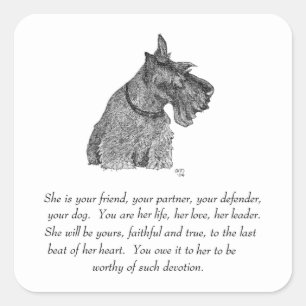 Scottish Terrier Keepsakes - FEMALE Quadratischer Aufkleber
