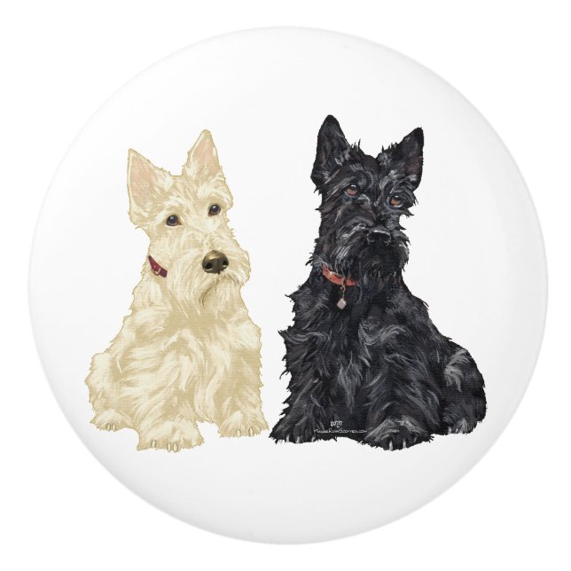 Scottish Terrier Knobs Keramikknauf (Vorderseite)